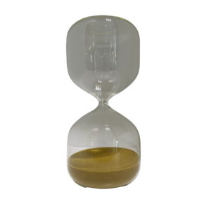 SABLIER JAUNE DORE H.18 CM, 30 MN
