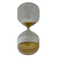 SABLIER JAUNE DORÉE H.20 CM, 1H