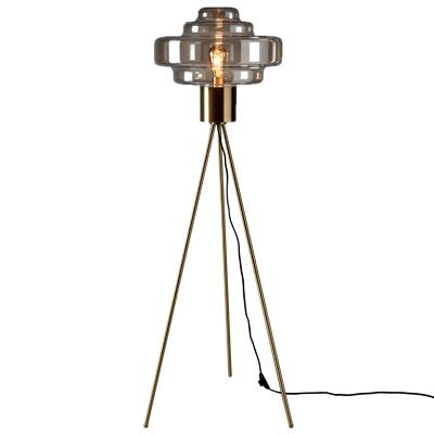 LAMPADAIRE EN MÉTAL ET EN VERRE
