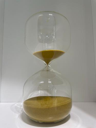 SABLIER JAUNE DORÉE H.20 CM, 1H